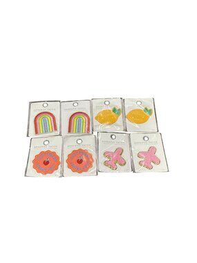 Adhesive Patch Set Of 8 - Rainbow Lemon Peach Airplane Designs
